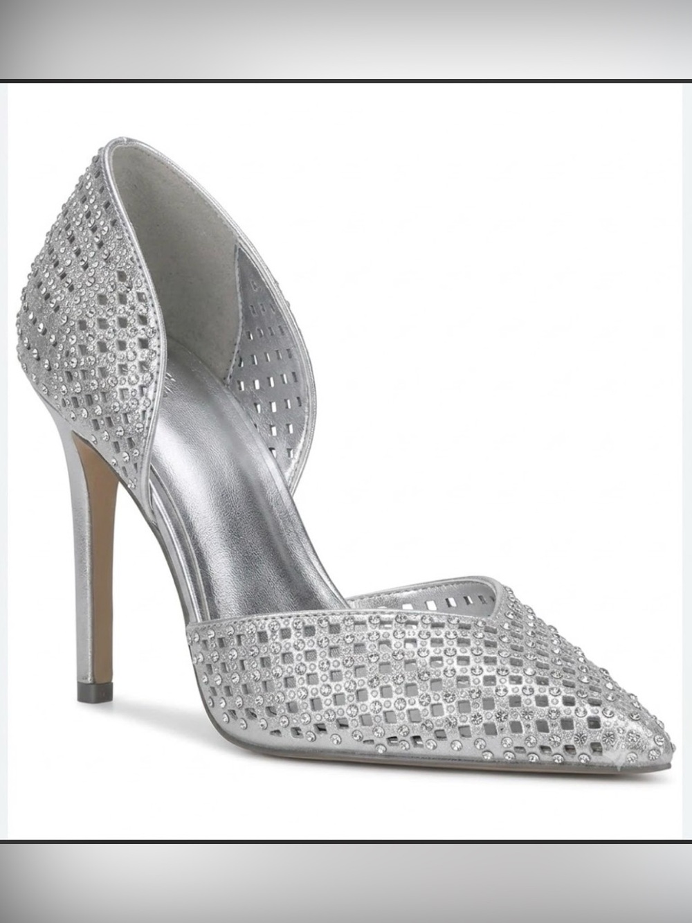 INC International Concepts Silver Crystal-Embellished Pointed Toe Stiletto